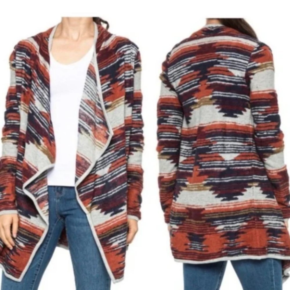 LUCKY BRAND Aztec Drape Cardigan XS